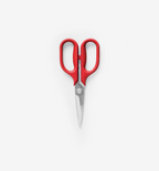 Misen kitchen shears with red handles and stainless steel blades