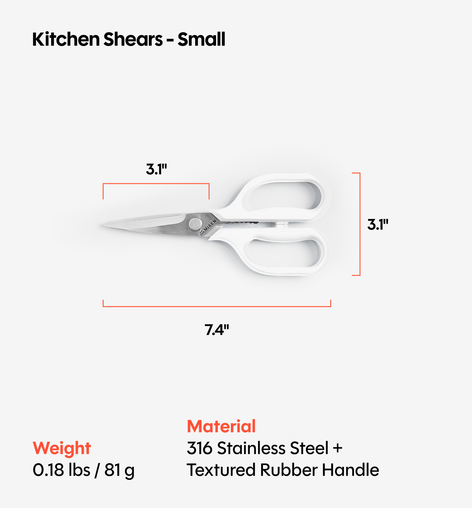 Kitchen Shears - Small - White