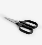 Misen kitchen scissors with black handles and stainless steel blades