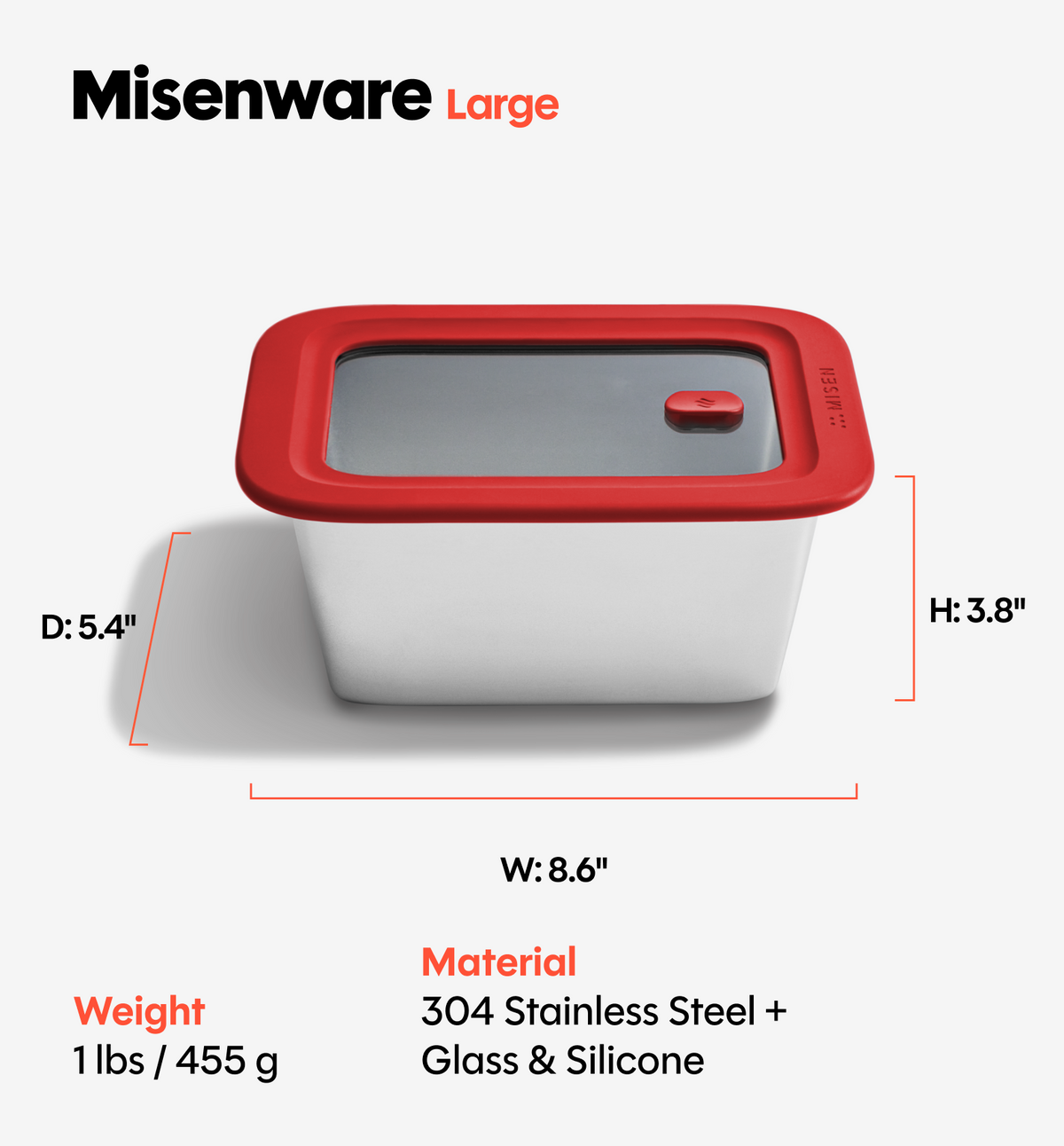 6-Piece Misenware Large Set - Red