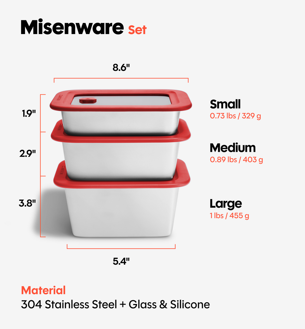6-Piece Misenware Mixed Set - Red
