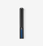 Luxury fountain pen nib in blue displayed in black pen case holder