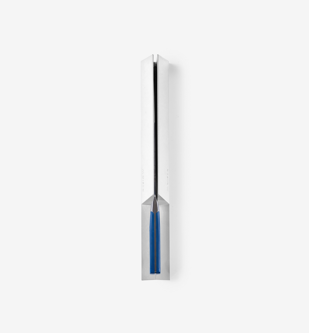 Narex professional bench chisel with blue handle and polished steel blade
