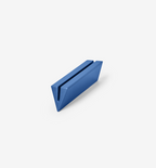 Blue aluminum tablet or phone stand with slot groove, minimalist design