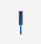 Blue tuning fork with handle and two prongs