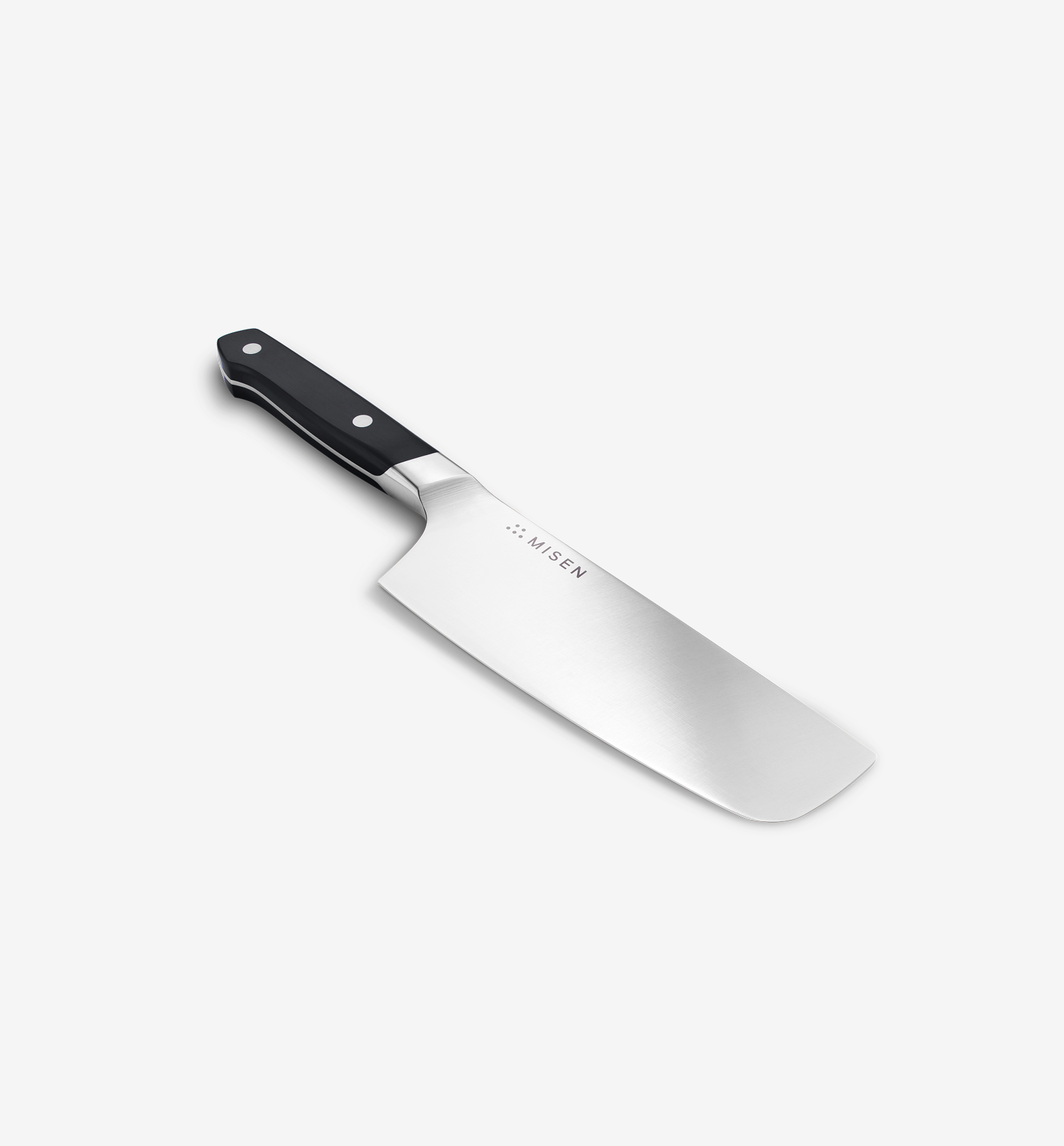 Misen nakiri knife with stainless steel blade and black handle