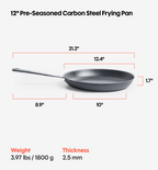 12" Pre-Seasoned Carbon Steel Frying Pan