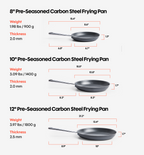 10" + 12" Pre-Seasoned Carbon Steel Frying Pan