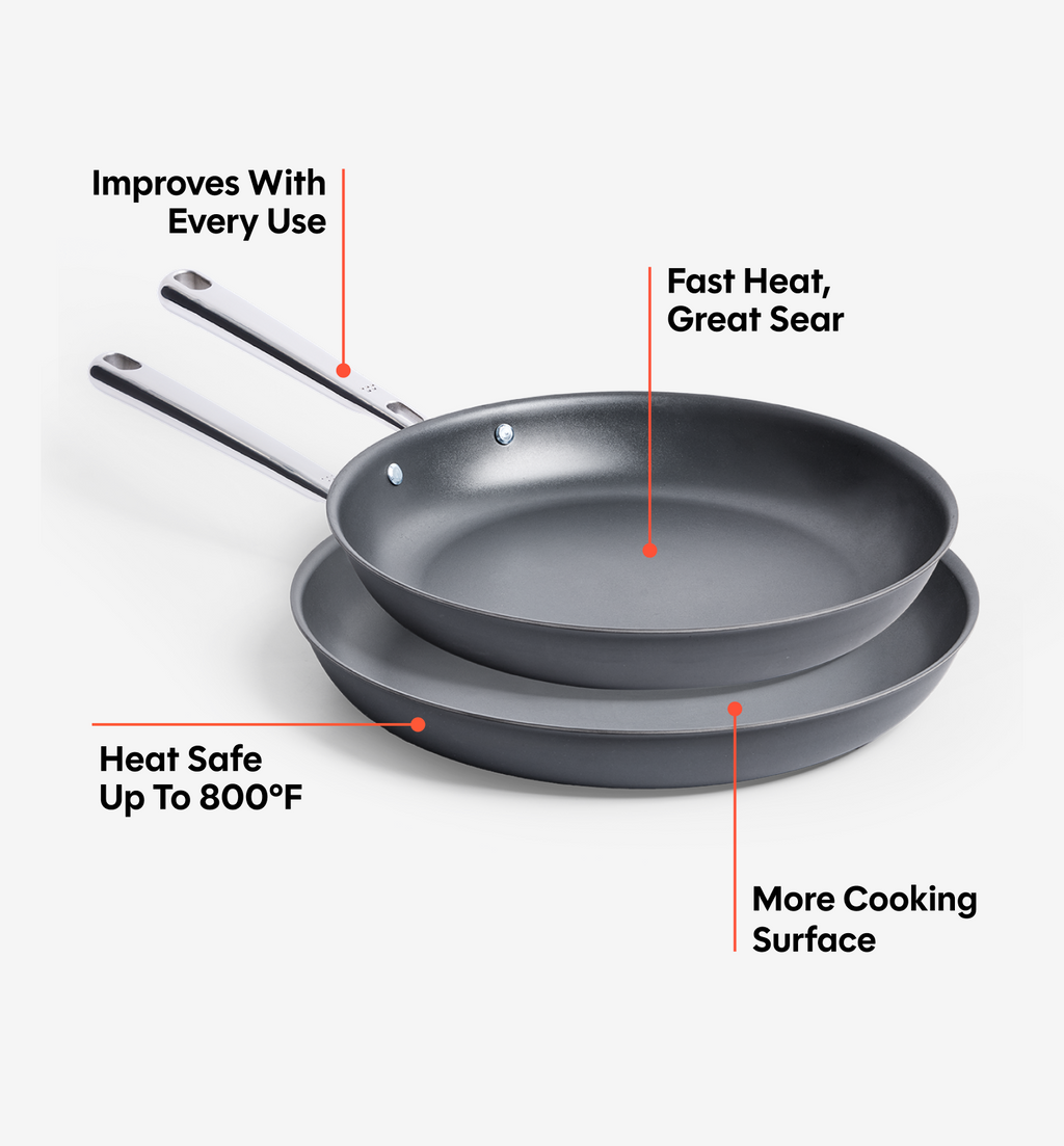 10" + 12" Pre-Seasoned Carbon Steel Frying Pan