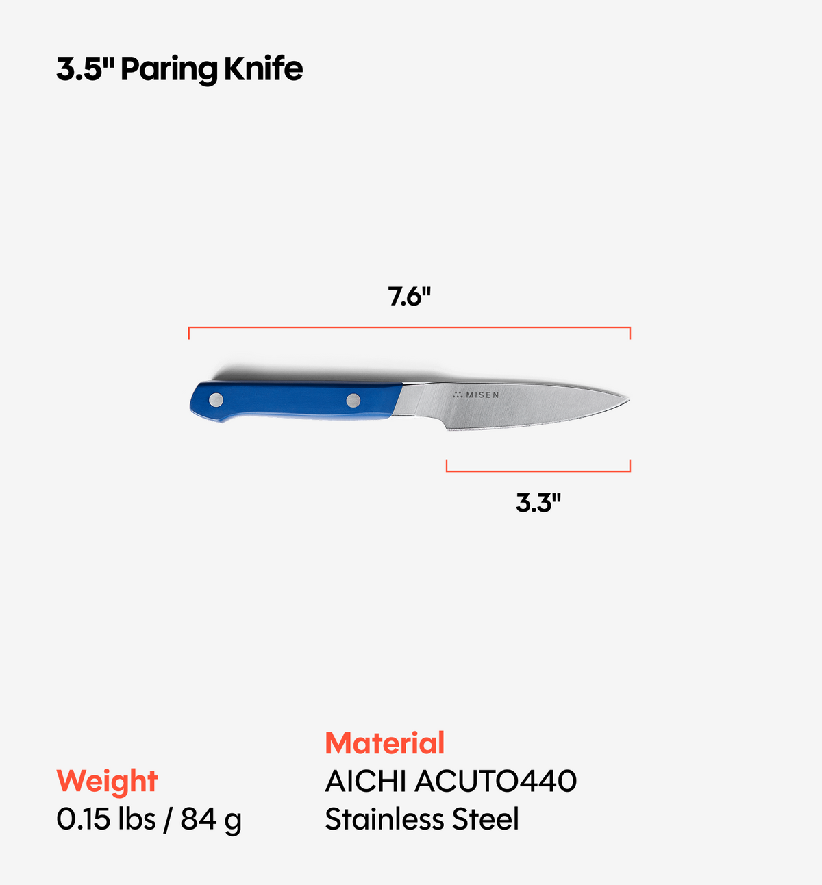 3.5" Paring Knife (ACUTO440) - Blue