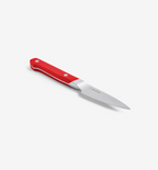 Misen paring knife with red handle and stainless steel blade
