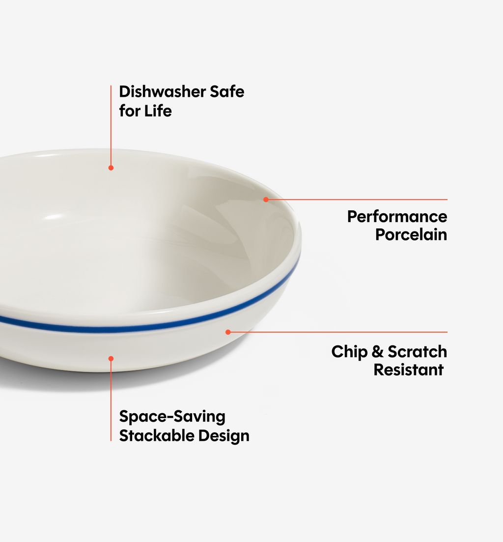 4-Piece Pasta Bowl Set - Blue