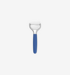 Y-peeler with blue handle and stainless steel blade for vegetables and fruit