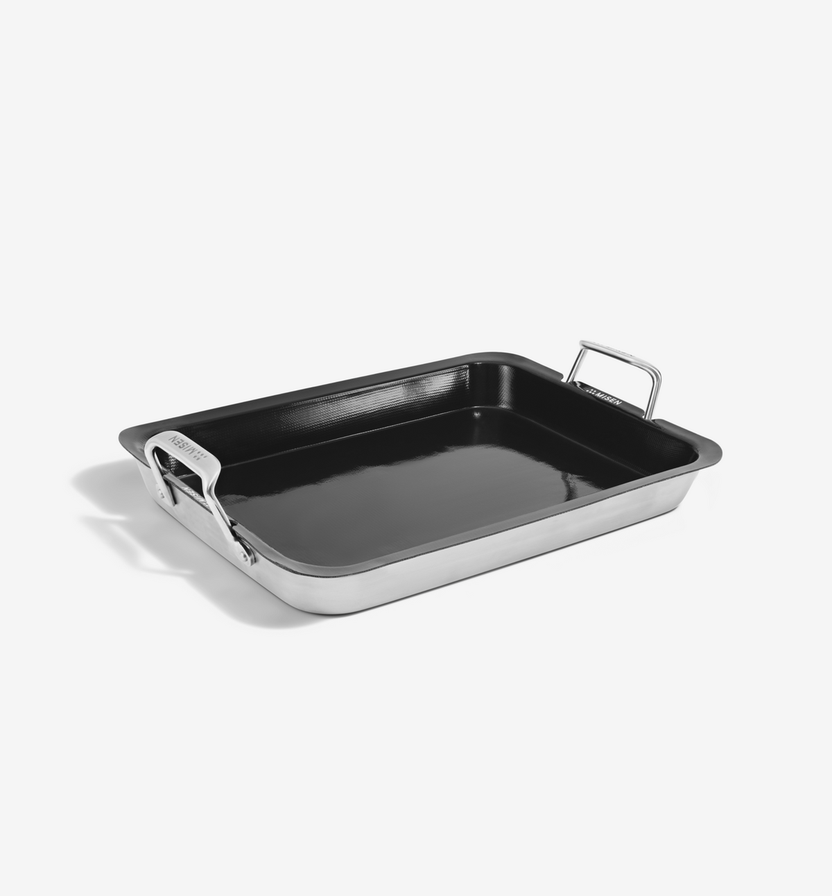 13-inch stainless steel roasting pan with silicone liner