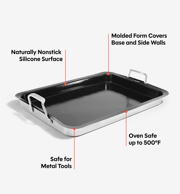 18" Stainless Steel Roasting Pan + Silicone Liner