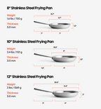 10" + 12" Stainless Steel Frying Pan