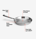 12" Stainless Steel Frying Pan