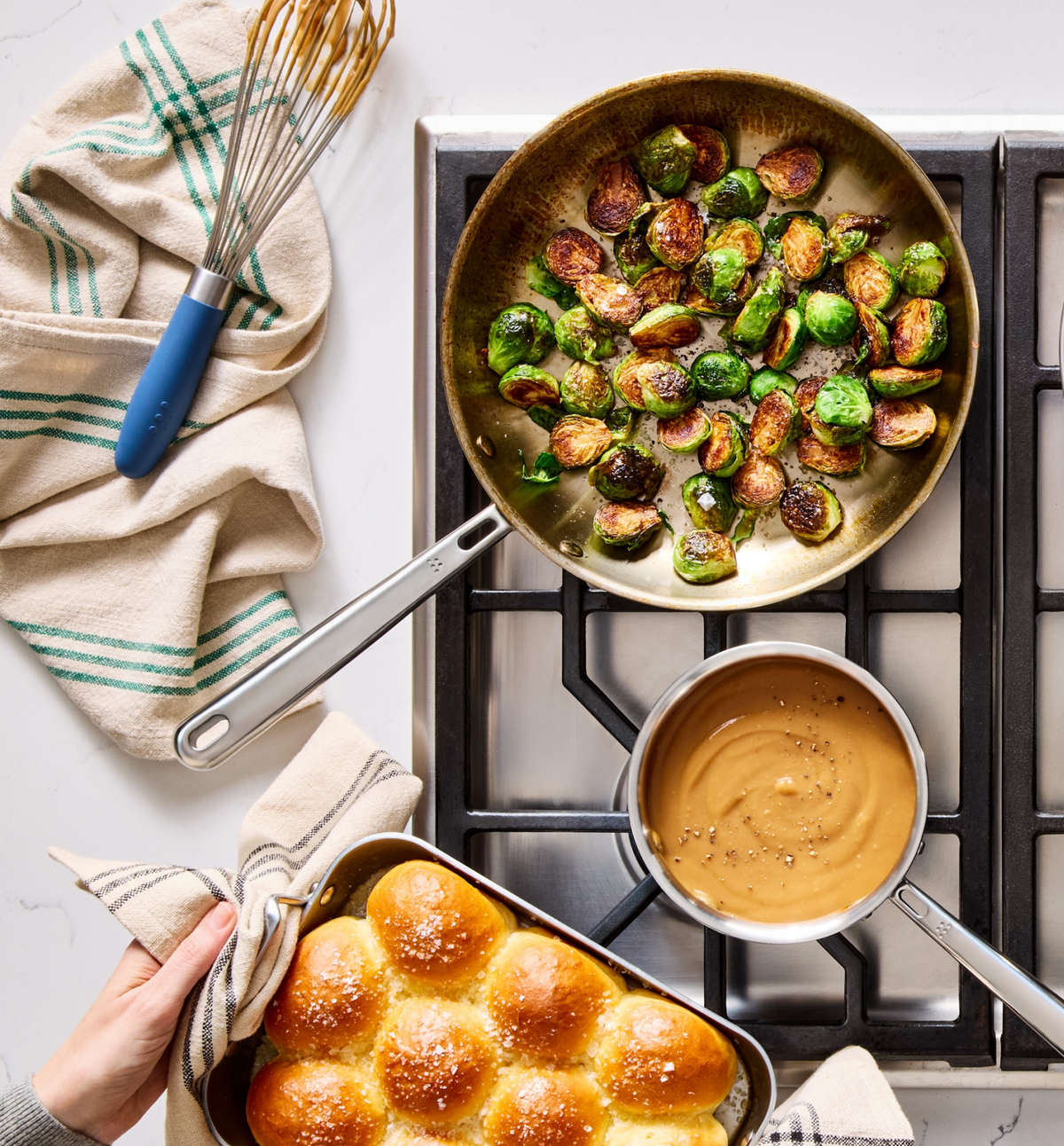 8" + 10" + 12" Stainless Steel Frying Pan