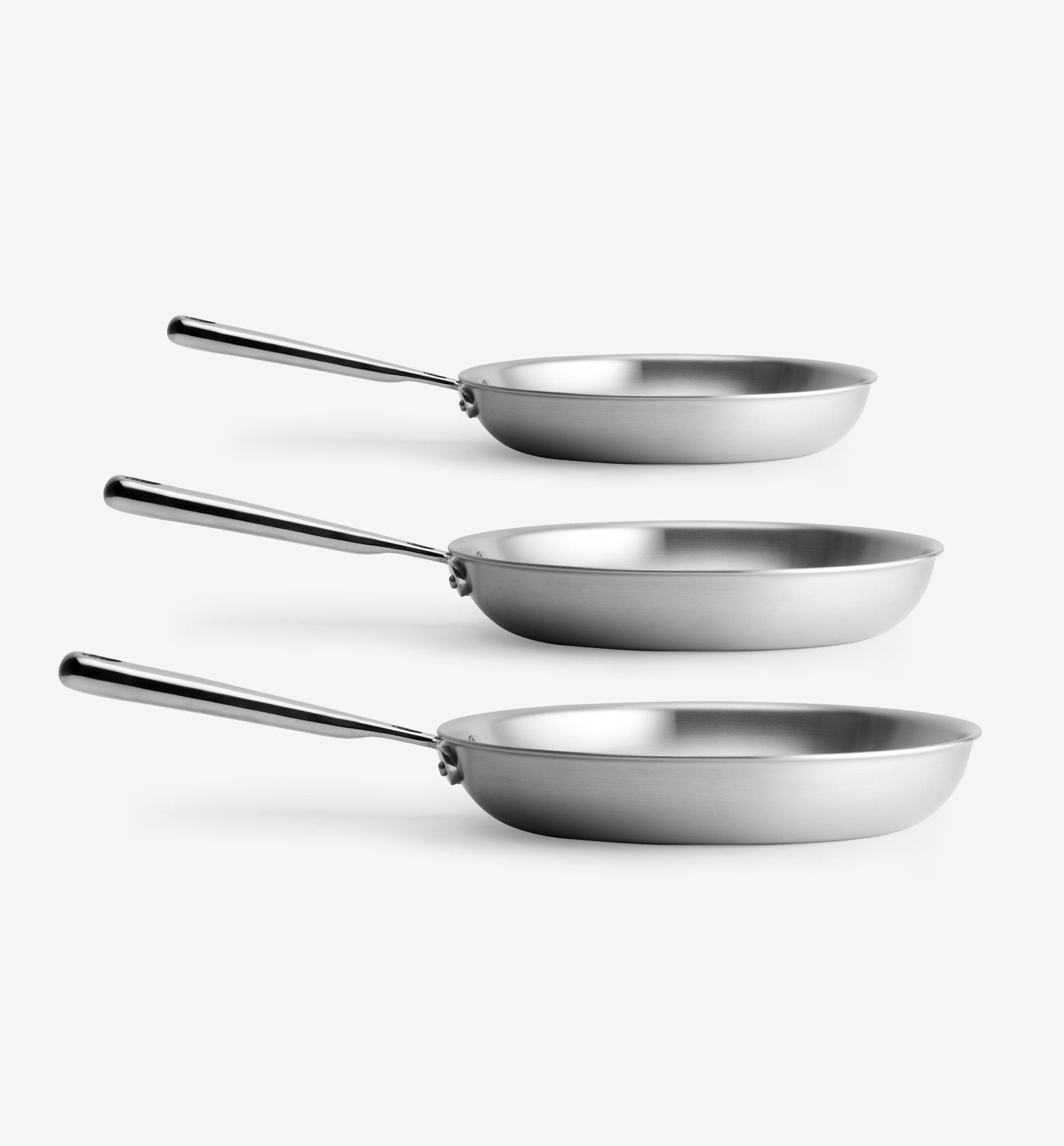 8" + 10" + 12" Stainless Steel Frying Pan