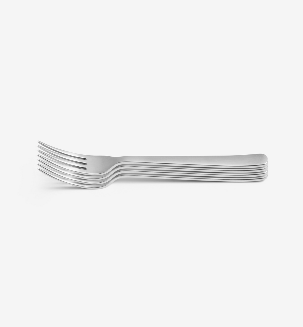4‑Piece Salad Fork Set – Brushed flatware in stainless steel