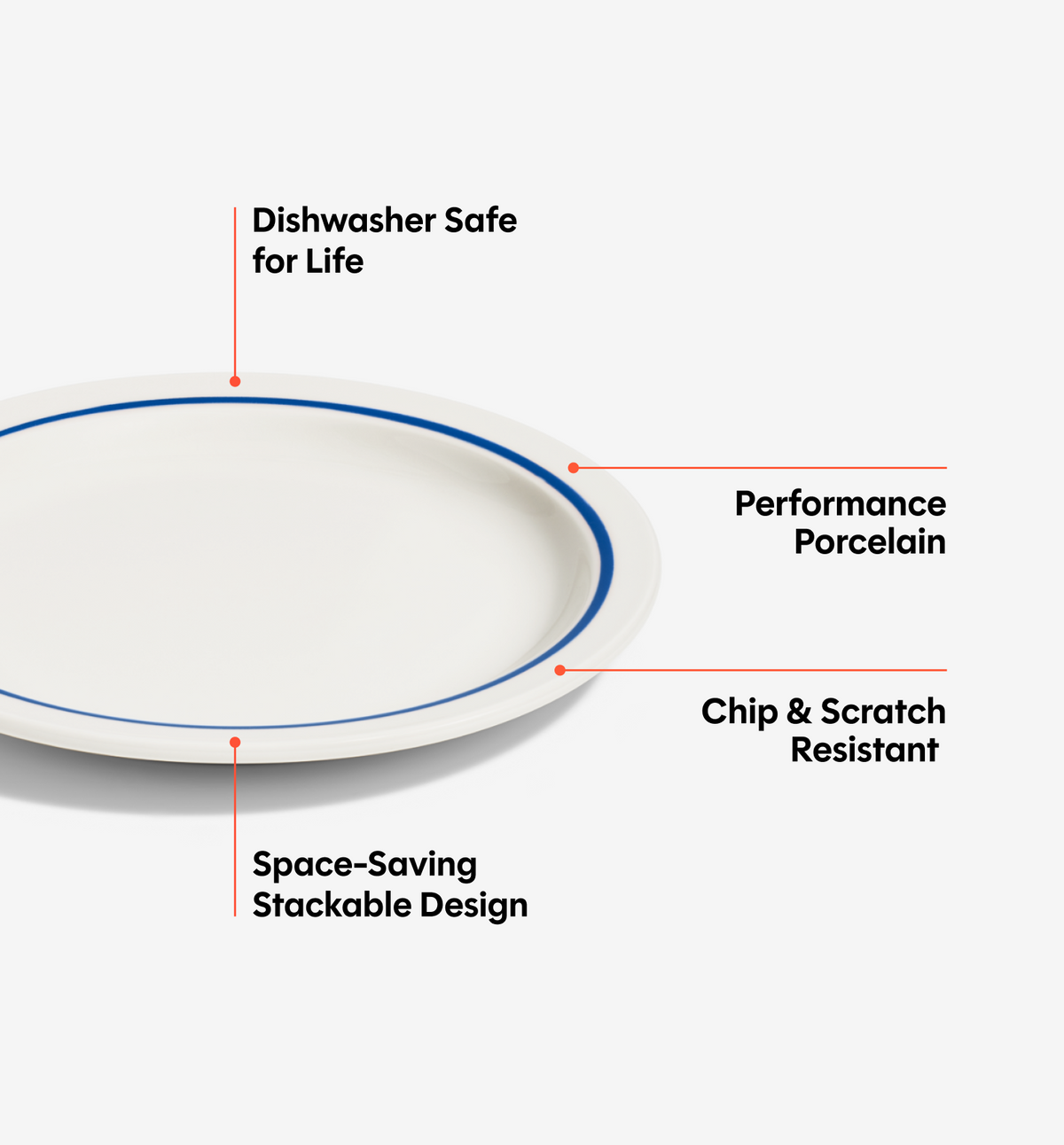 4-Piece Salad Plate Set - Blue
