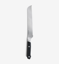 Misen serrated bread knife with black handle and stainless steel blade