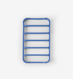 Blue silicone trivet with ladder grid design for hot pots and pans