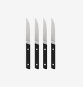 Misen steak knife set of 4 with black handles and stainless steel blades