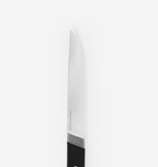 Acuto 440 Steel kitchen knife blade with black handle close-up
