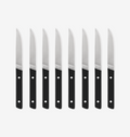 Misen steak knives set of 8 with black handles and stainless steel blades