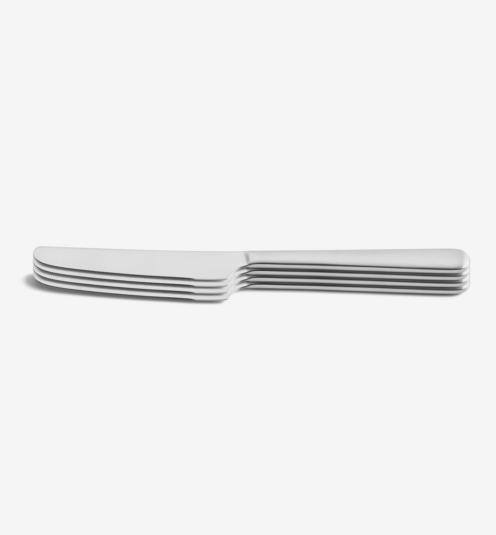 4-piece dinner knife set brushed stainless steel