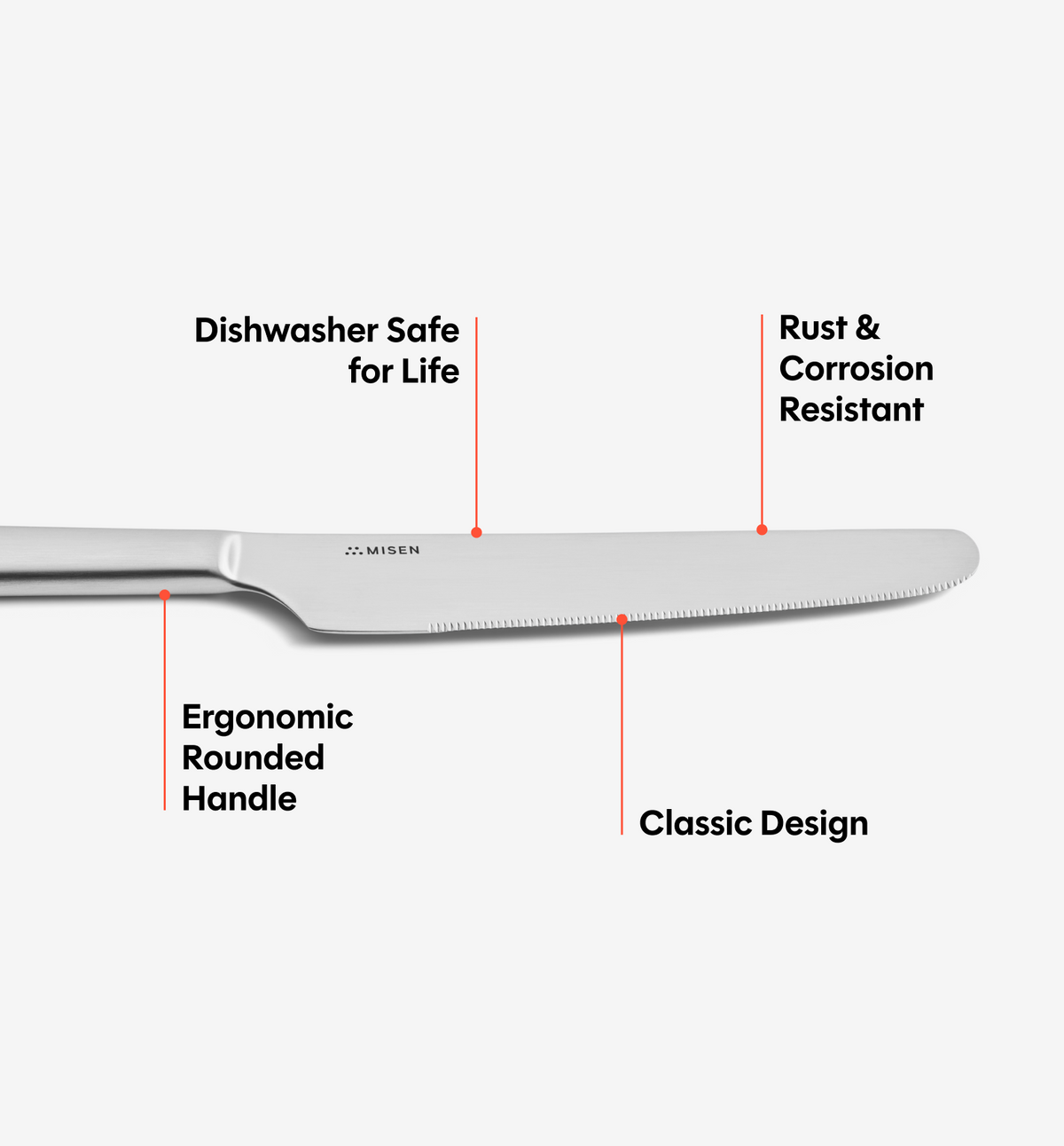 2-Piece Dinner Knife Set - Brushed