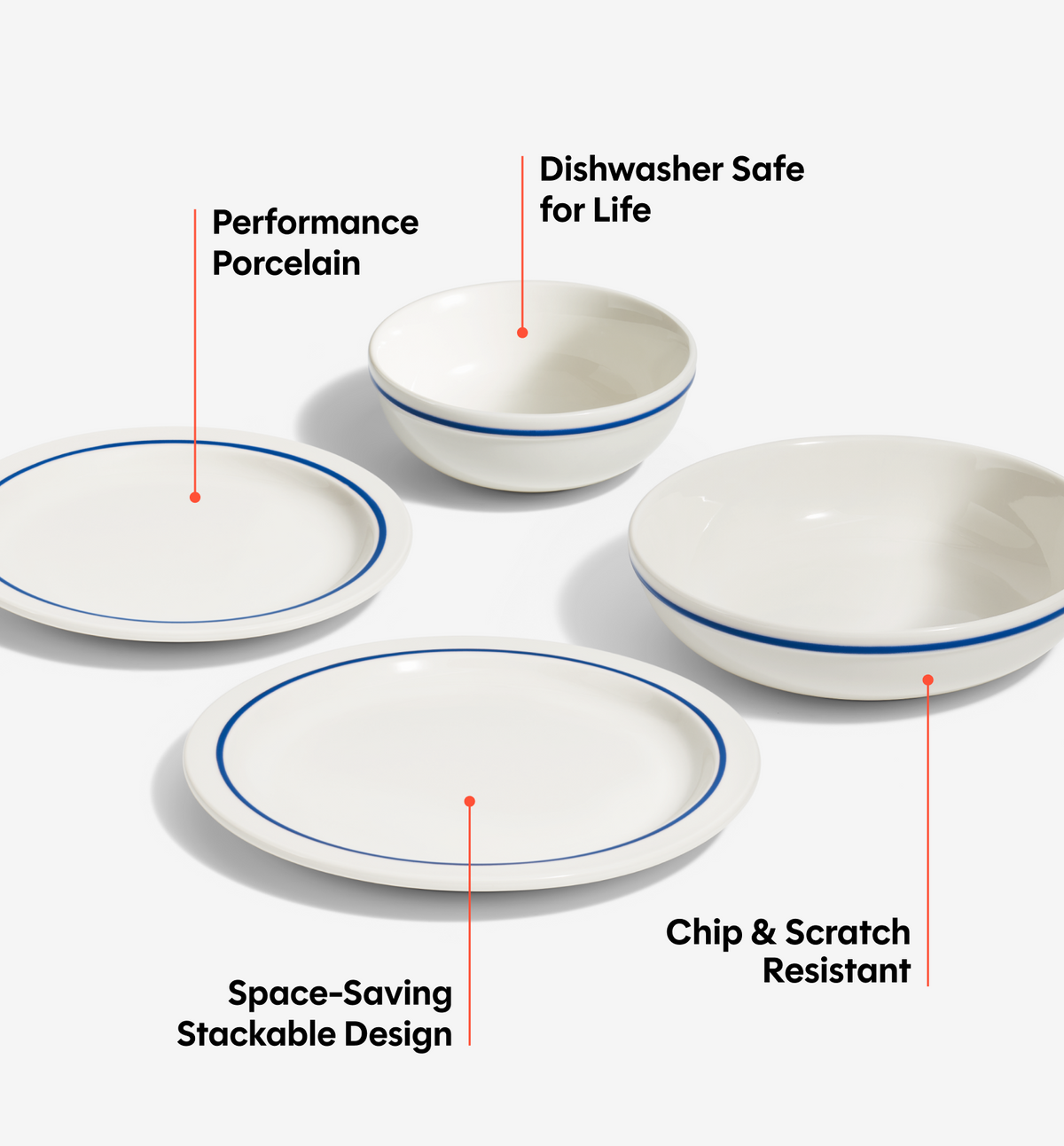 4-Piece Dinnerware Set (Serves 1) - Blue