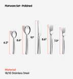 36-Piece Dinnerware + Flatware Set (Serves 4) - White / Polished