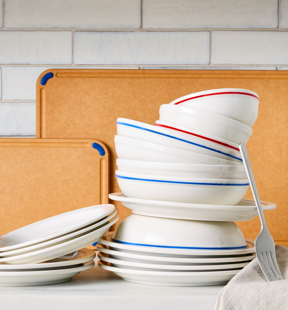 36-Piece Dinnerware + Flatware Set (Serves 4) - White / Polished