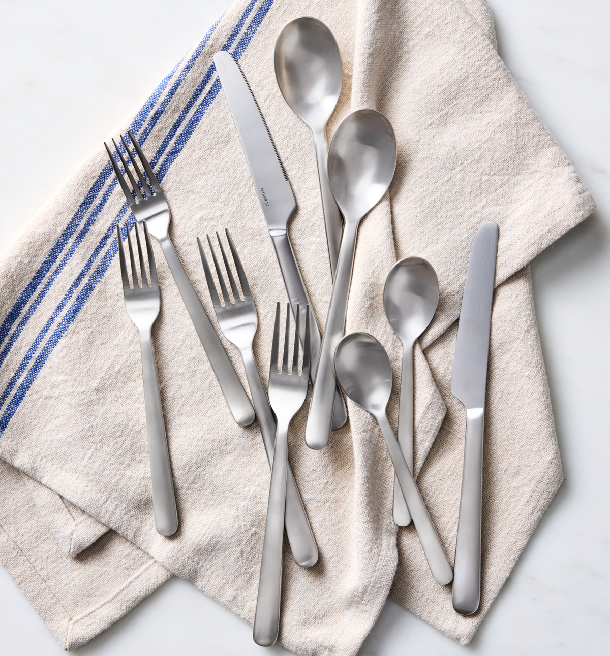 36-Piece Dinnerware + Flatware Set (Serves 4) - White / Polished