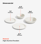 36-Piece Dinnerware + Flatware Set (Serves 4) - White / Polished