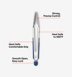 Stainless Steel Tongs - Classic Blue