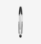 Stainless steel kitchen tongs with silicone tips and locking mechanism