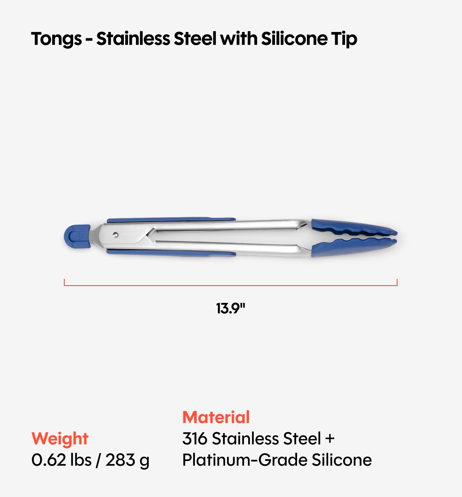 Silicone Tongs - Blue