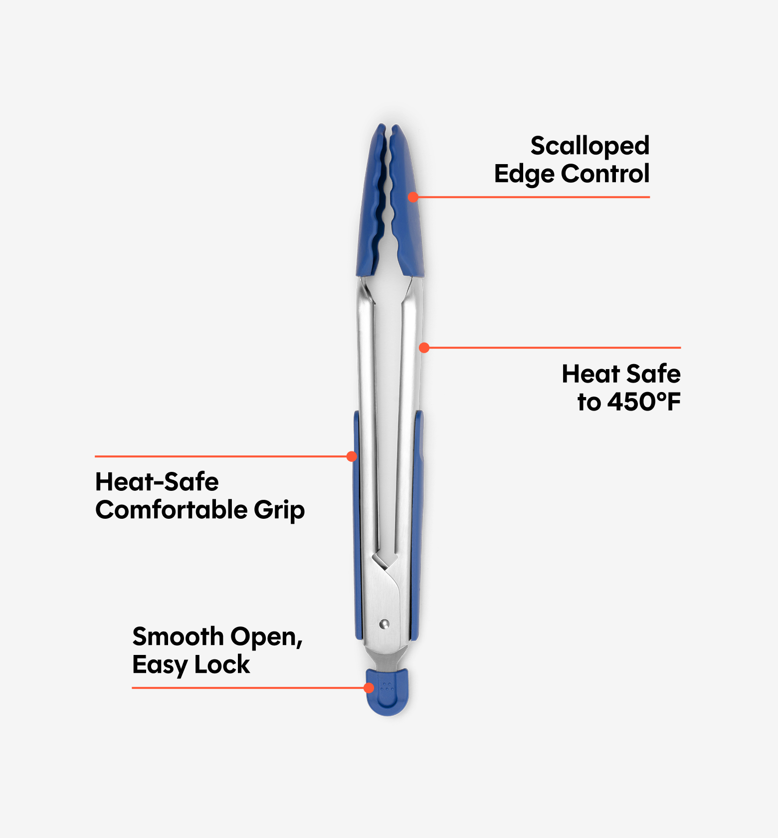 Silicone Tongs - Blue
