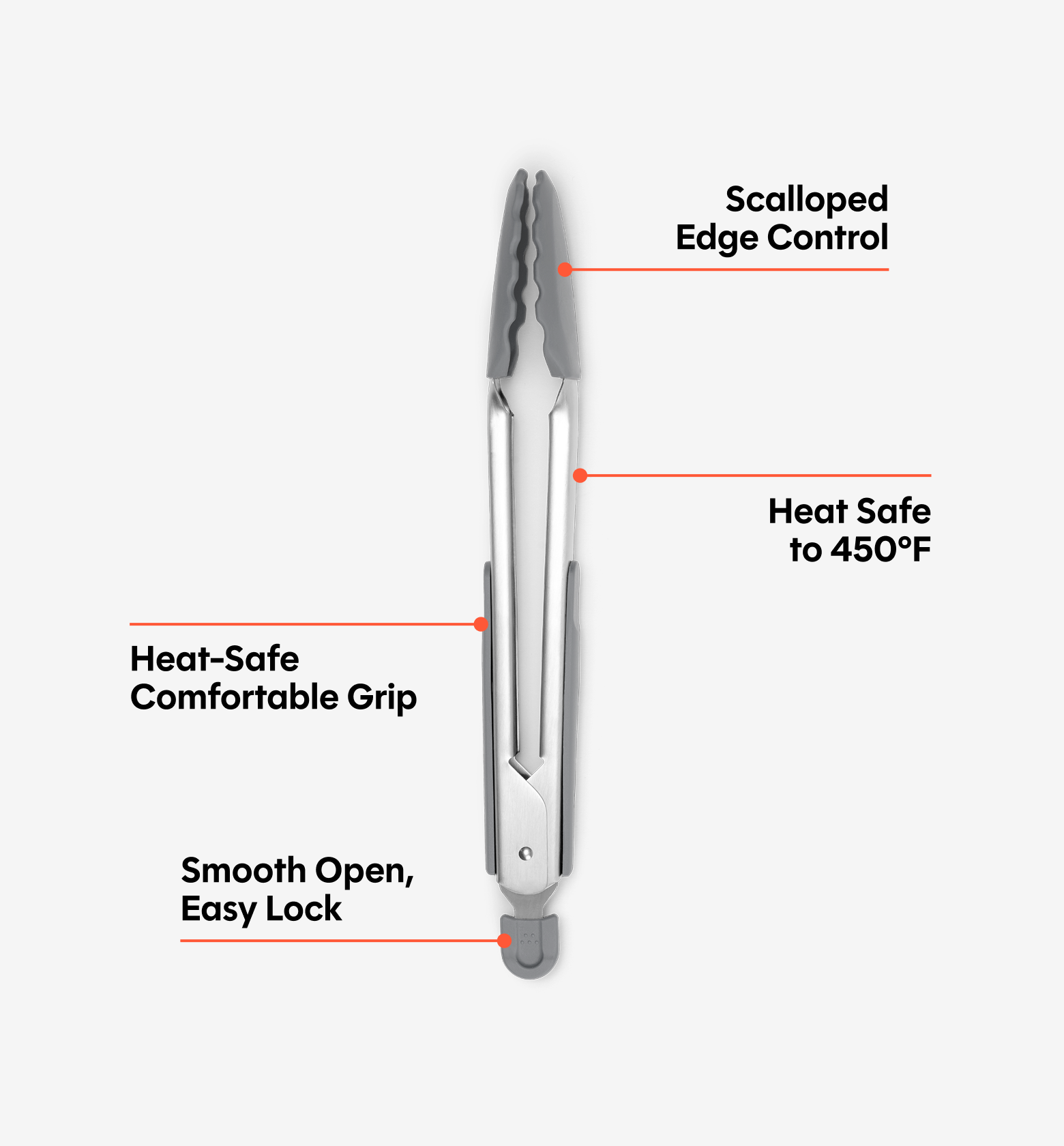 Silicone Tongs - Gray