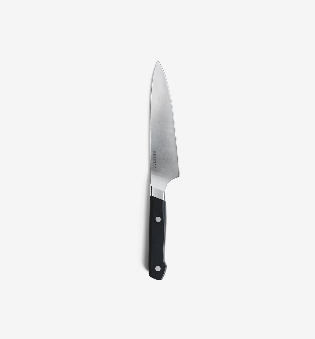 Misen chef's knife with stainless steel blade and black handle