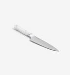 Misen utility knife with white handle and stainless steel blade