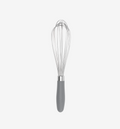 Stainless steel balloon whisk with gray silicone handle