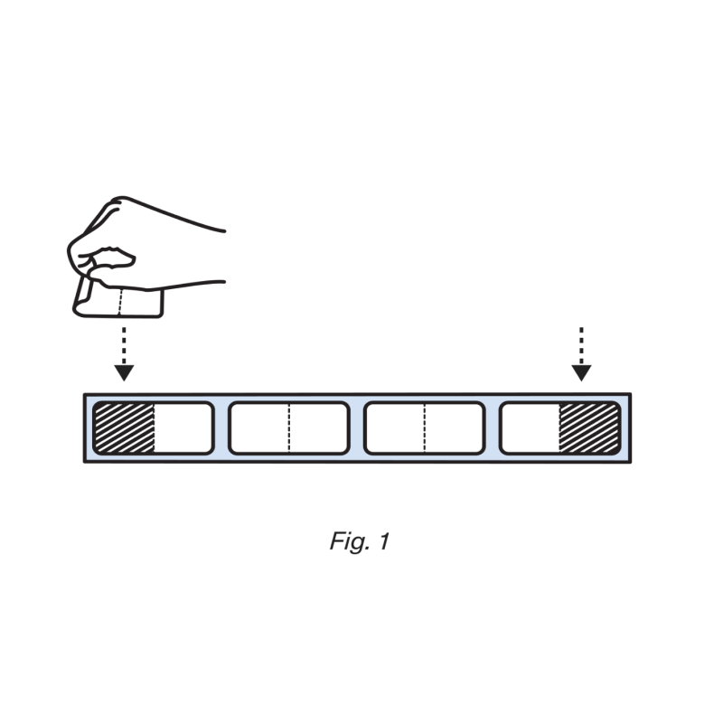 Installation diagram showing hand inserting panel into multi-slot track fixture Fig 1