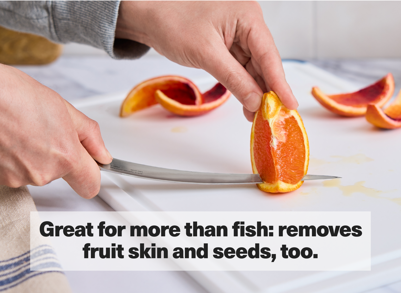 Great for more than fish: removes fruit skin and seeds, too.