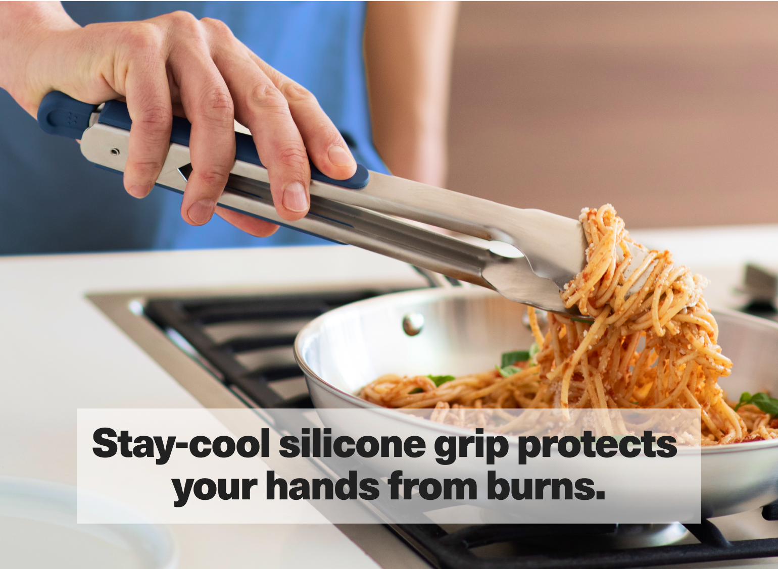 Stay-cool silicone grip protects your hands from burns.