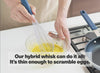 Our hybrid whisk can do it all: It's thin enough to scramble eggs.