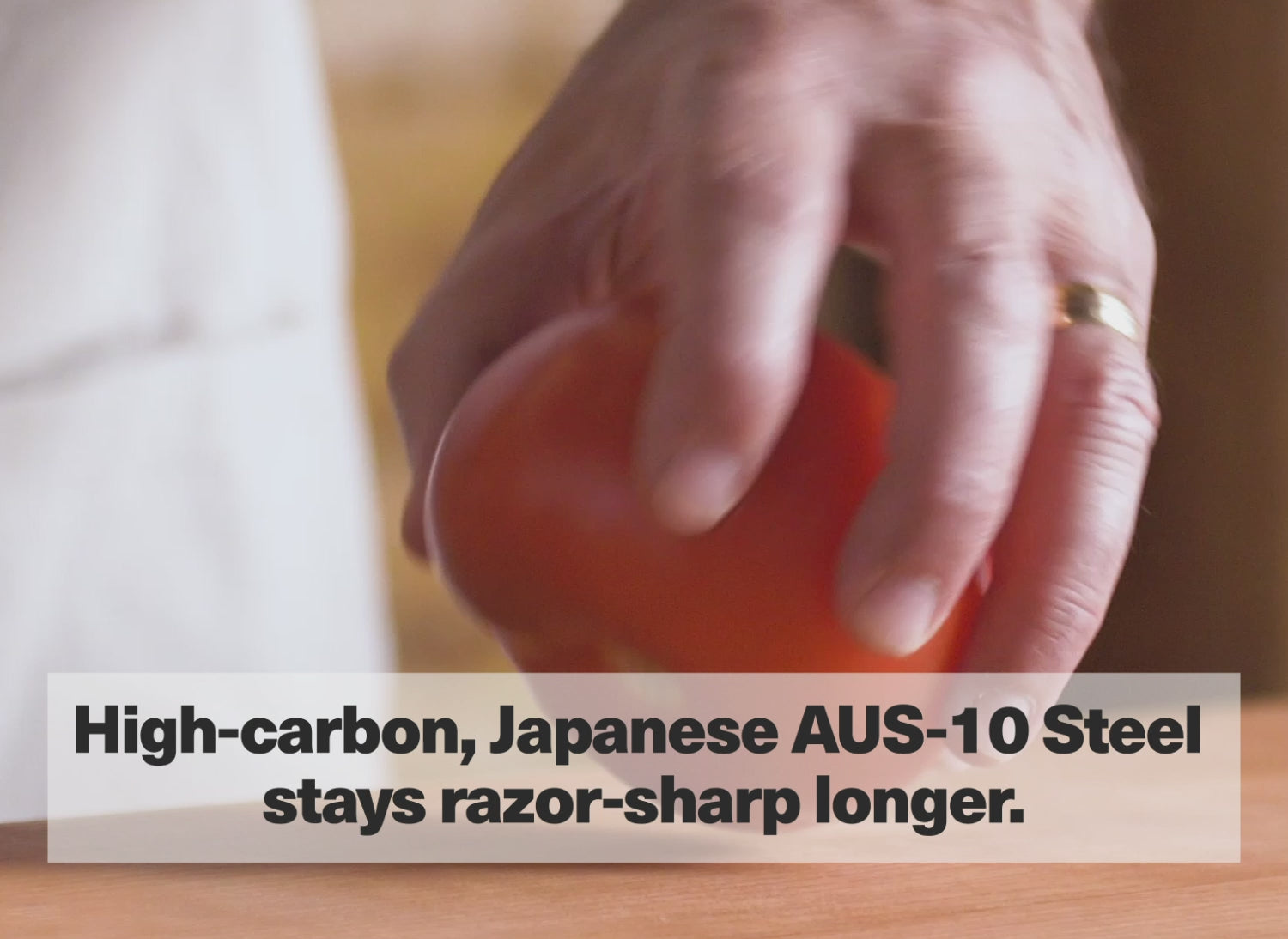 High-carbon, Japanese AUS-10 Steel stays razor-sharp longer.